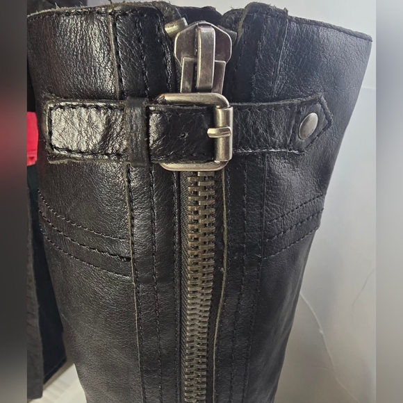 Franco Sarto Black Leather Boots 8 - Picture 4 of 11